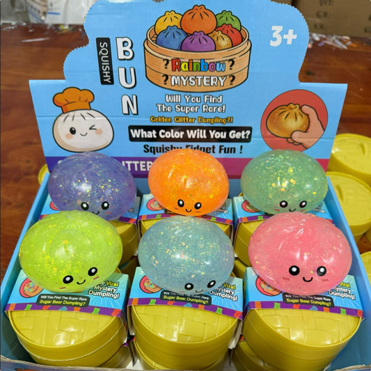 8.5cm 6 Colors Realistic Pectin Steamed Bun Glitter Dumpling Squishy Toys Stress Relief Fidget Toy-CNLCA