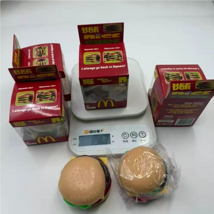 Food Yummy Burger Squish Hamburger Squishy Toy Realistic Tasty Cheeseburger Stress Relief Fidget Squeeze Ball for ADHD-CNLCA