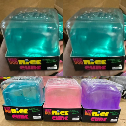 24Pack 8.5cm Large Size Nee Doh Nice Cube Style Big Ice Cube Squishy TPR Maltose Filled Super Solid Squish Fidget Toy Anxiety Relief Sensory Toy -CNLCA