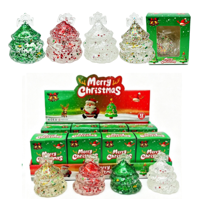 72Pack Glitter Christmas Tree Squish Xmas Tree Squishy Squeeze Fidget Toys-CNLCA