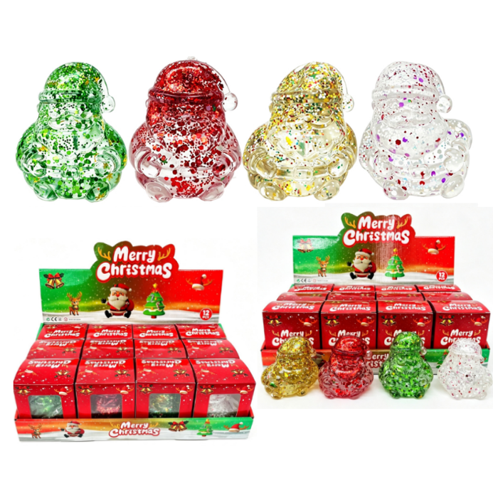 72Pack Glitter Christmas Santa Squish Xmas Santa Claus Squishy Squeeze Fidget Toys-CNLCA
