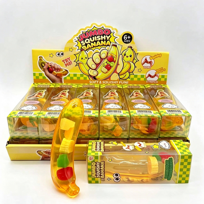 72Pack Jumbo Banana Vaseline Filled No Rebound Banana Fruit Squishy Toy Squeeze Toys-CNLCA