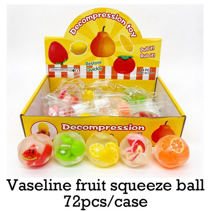 72Pack Vaseline Filled No Rebound Mini Fruit Figure Filled Squishy Stress Ball Fruit Squishies Squeeze Fidget Toys-CNLCA