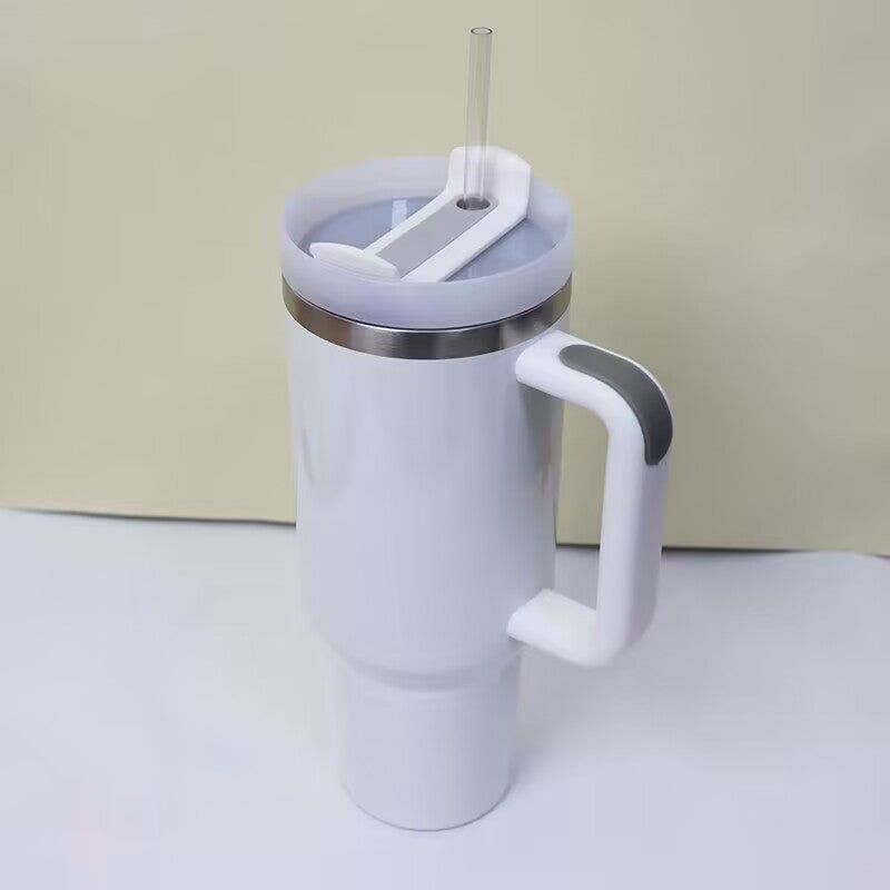 H1.0/H2.0 40oz Sublimation Blanks White Color Travel Mug With Handle 40BR02 -USLCA