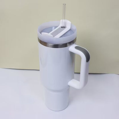 H1.0/H2.0 40oz Sublimation Blanks White Color Travel Mug With Handle 40BR02 -USLCA