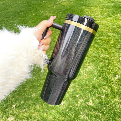 40oz H2.0 Shimmer Glitter Gold Underneath Plated Sublimation Quencher Tumbler For Sublimation/Laser Engraving -CNLCA