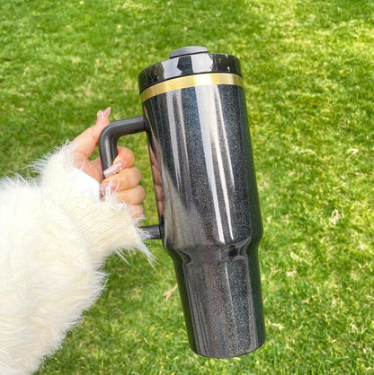 40oz H2.0 Shimmer Glitter Gold Underneath Plated Sublimation Quencher Tumbler For Sublimation/Laser Engraving -CNLCA