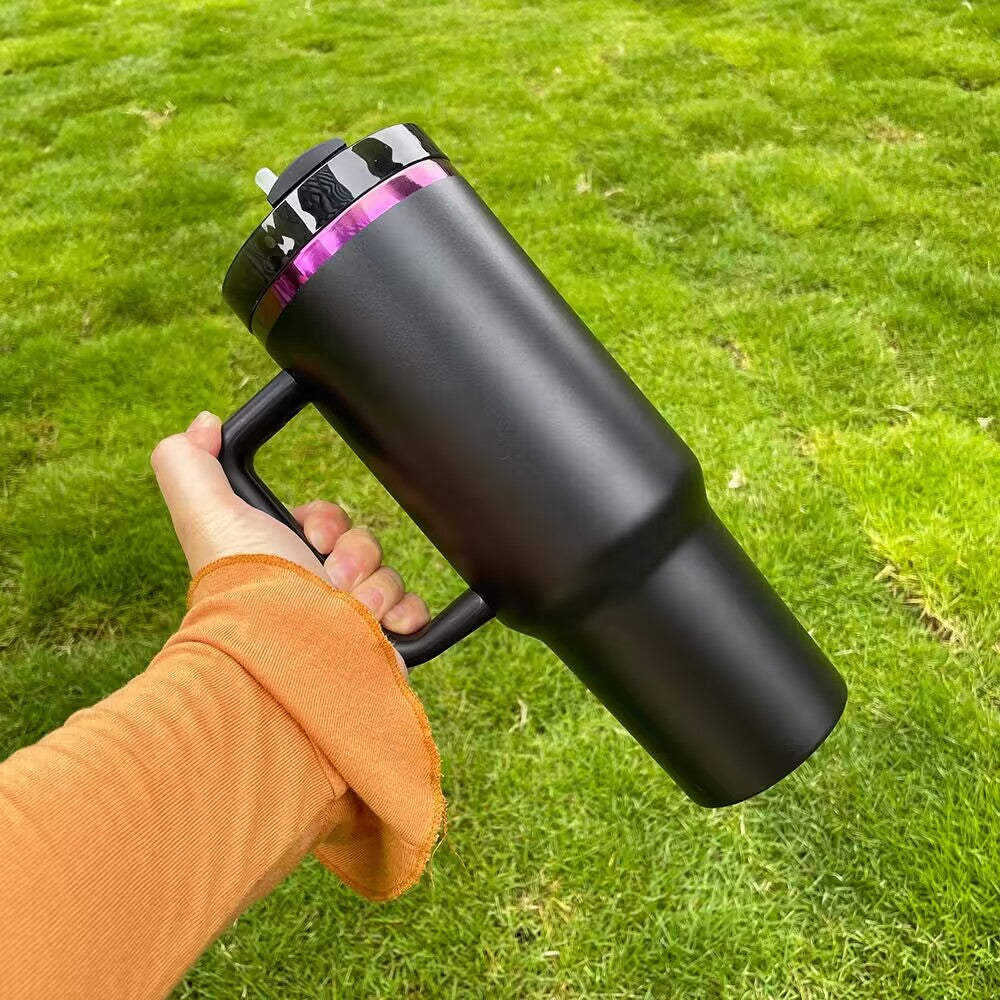 💜40oz Purple Underneath Powder Coated H2.0 Quencher Tumblers For Laser Engraving -CNLCA