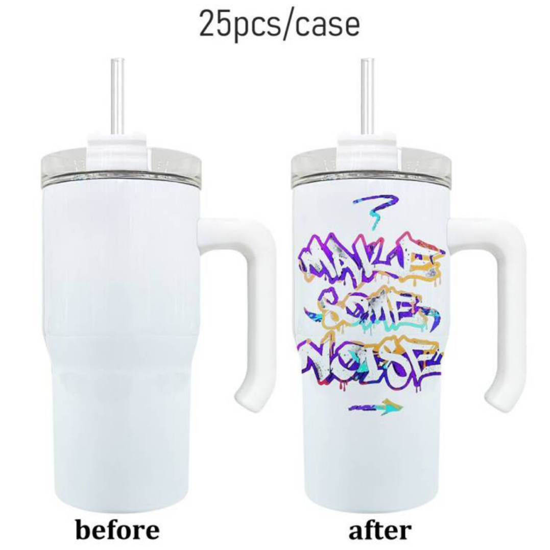 20oz White Sublimation Tumblers With Handle 25pc/case-CNLCA