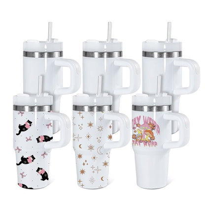 Cute 14oz Kids Baby White Blank Sublimation Tumbler With Handle-CNLCA