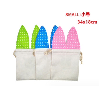 Blank Sublimation Easter Bunny Ear Drawstring Shopping Candy Bag-CNLCA