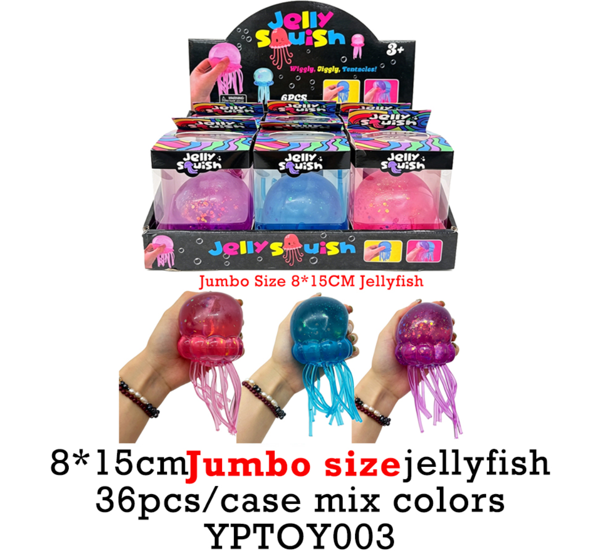8*15cm Jumbo Size Jelly Fish Squishy Jellyfish Fidget Toy for Anxiety Relief-CNLCA