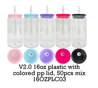 16oz Version 2 Can Shaped Clear Jelly Macaron Plastic Can Cup With Lid-USLCA