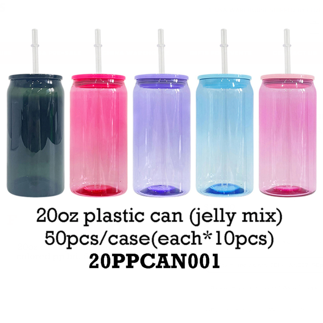 20oz Clear Jelly Color Acrylic Plastic Can Cup -CNLCA