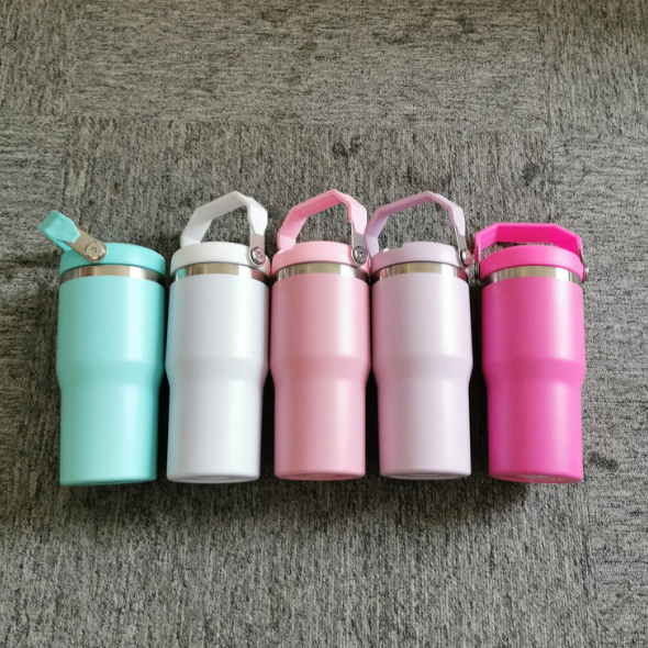 20oz Macaron Color Matte Sublimation School Kids Flip Staw Tumbler Water Bottle-CNLCA