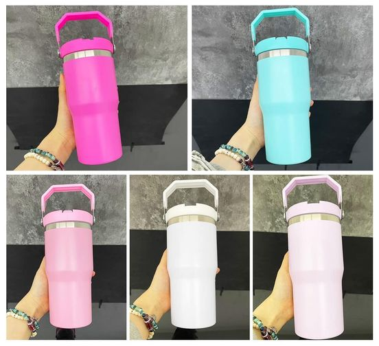 20oz Macaron Color Matte Sublimation School Kids Flip Staw Tumbler Water Bottle-CNLCA