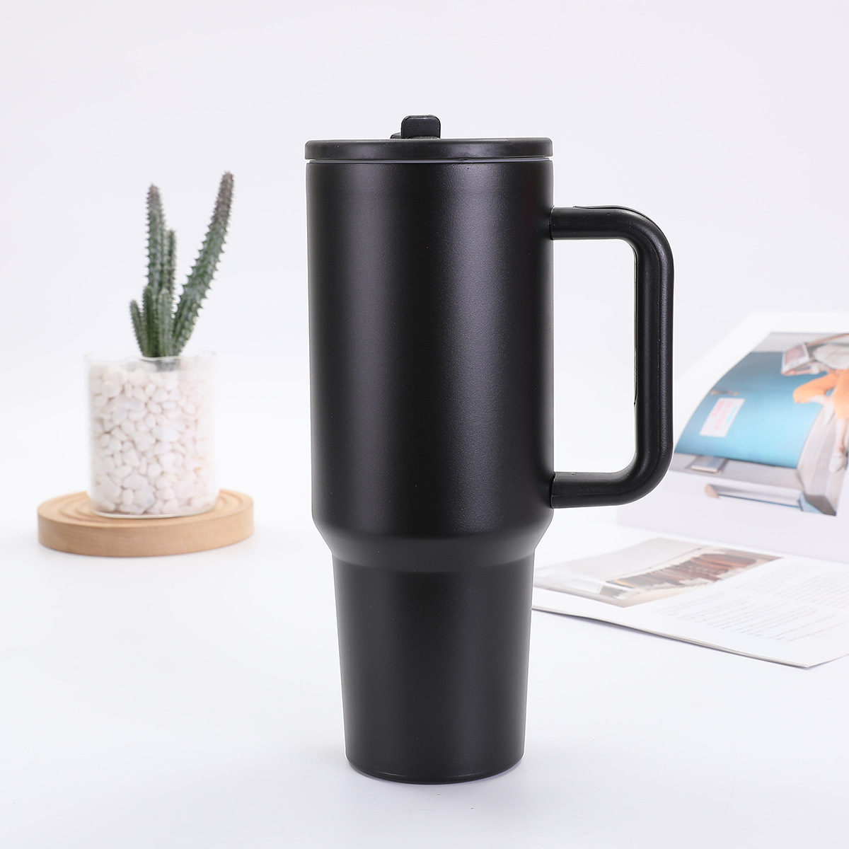 30oz 40oz Powder Coated Stainless Steel Flip Straw Lid Tumbler-CNLCA