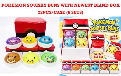 72pcs Pokeman Dumpling Squishy Buns Blind Box Elf Pack Pectin Soft Glitter Dumplings Squeeze Fidget Toy-CNLCA