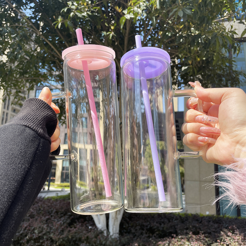 20oz Clear Frosted Straight Beverage Glass Mug For Sublimation or UV DTF Wraps-CNLCA