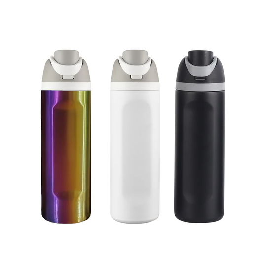 25Pack 24oz Owala Style Powder Coated Rainbow Plated Underneath Stainless Steel Tumbler Water Bottle for Laser-CNLCA