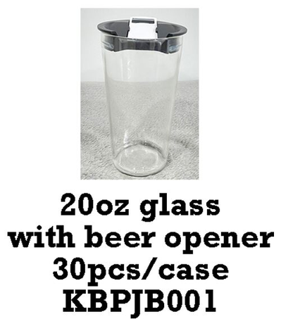 20oz Clear Sublimation Beer Glass Tumbler With Beer Opener- USLCA