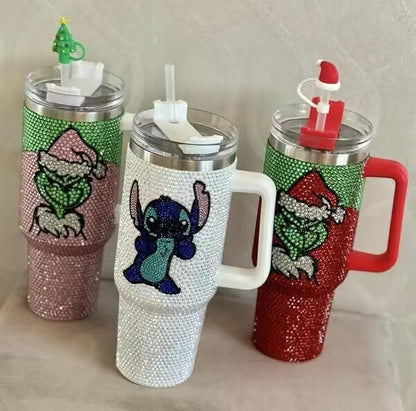 17oz 40oz Grinch Rhinestone Bling Stainless Steel Tumbler-CNLCA