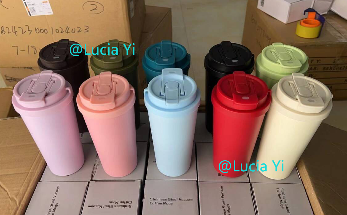 20oz/600ml Stainless Steel Car Tumbler Straw Coffee Cup with Carrying Strap-CNLCA