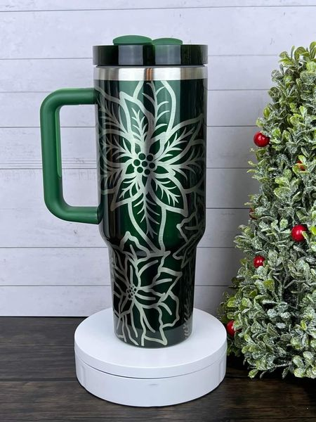 New Arrival Blank Sublimation 40oz Christmas Metallic Tumbler Stanley+Starbucks Co-branded -CNLCA