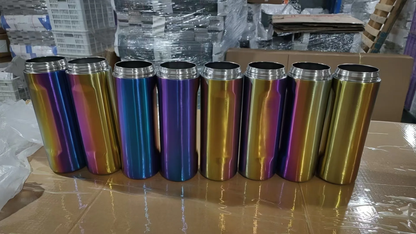 25Pack 24oz Owala Style Powder Coated Rainbow Plated Underneath Stainless Steel Tumbler Water Bottle for Laser-CNLCA