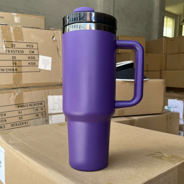 Custom H2.0 40oz Powder Coated Black Underneath Purple Color Quencher Tumblers For Laser Engrave -CNLCA