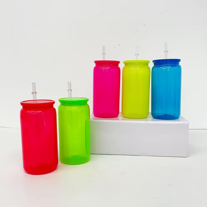 16oz Can Shaped Neon Colored Plastic Can -CNLCA