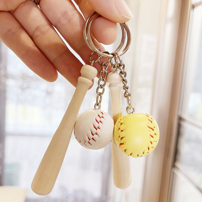 Mini Softball Baseball Bat Keychain Sports Commemorative Gift Bag Pendant-CNLCA