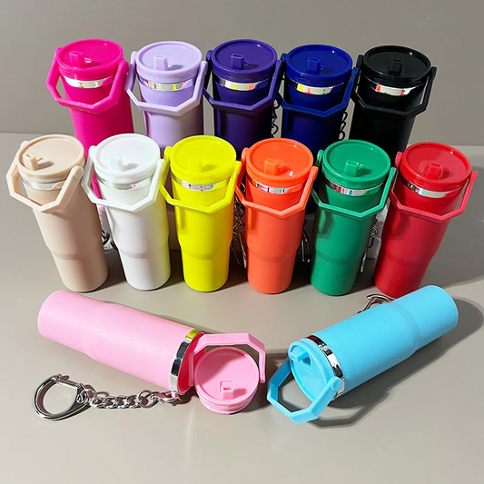 30oz Iceflow Flip Straw Tumbler Shaped Keychain Tumbler Accessories Keyring-CNLCA