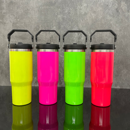 30oz Neon Colors Blank Sublimation 30oz Flip Straw Water Bottle Tumbler-CNLCA