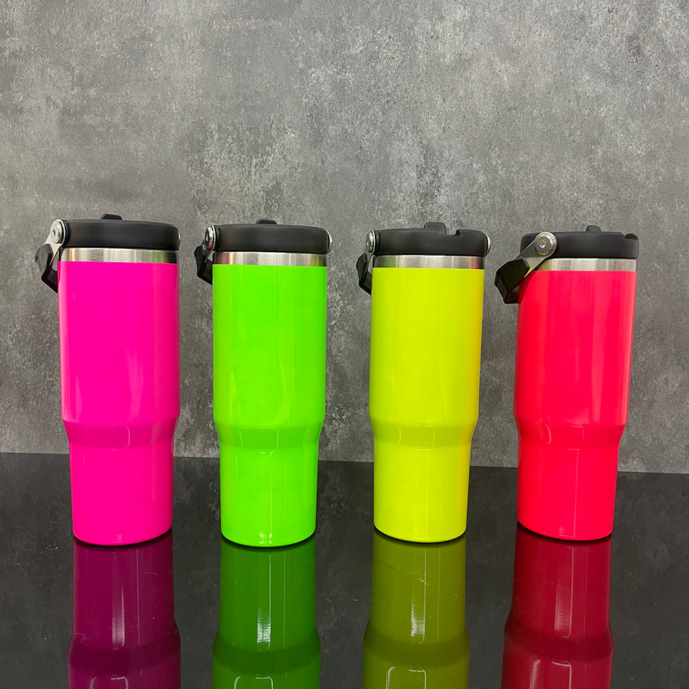 30oz Neon Colors Blank Sublimation 30oz Flip Straw Water Bottle Tumbler-CNLCA