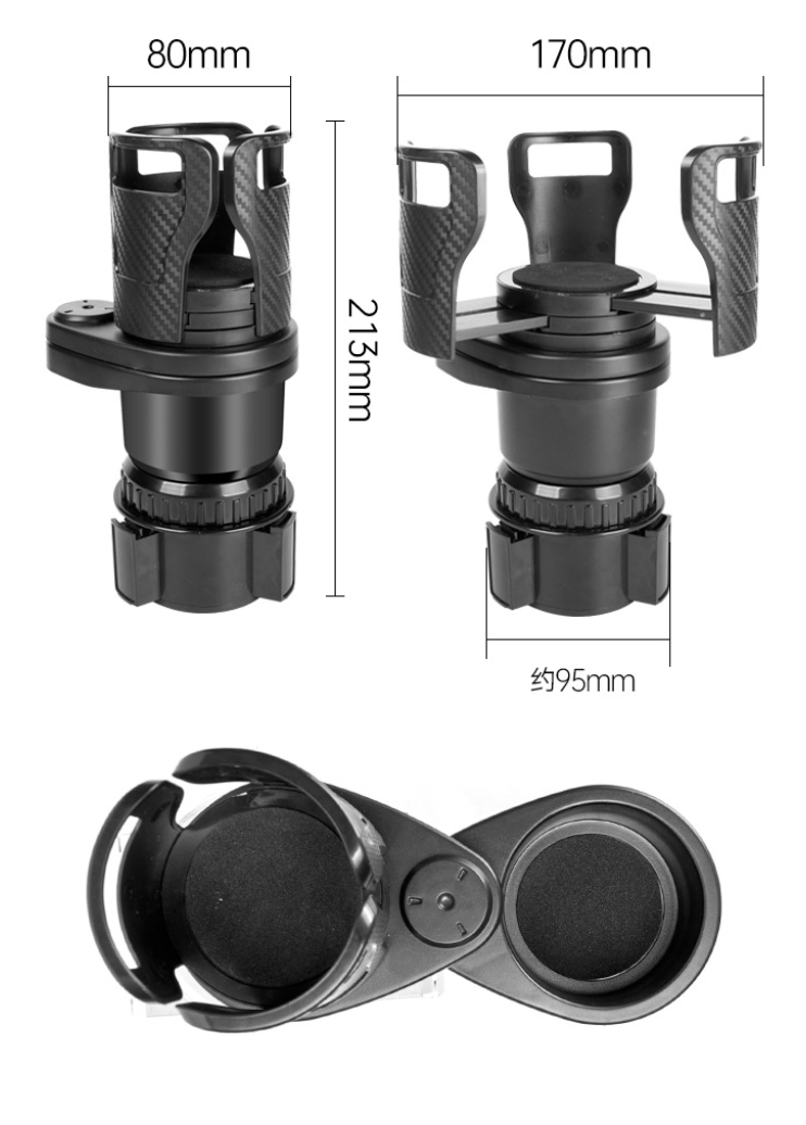 Multi-functional Rotating Car Center Console Beverage Rack Tumbler Car Cup Holder Expander Adapter (Adjustable)-Fits 32/40 oz Tumbler-CNLCA
