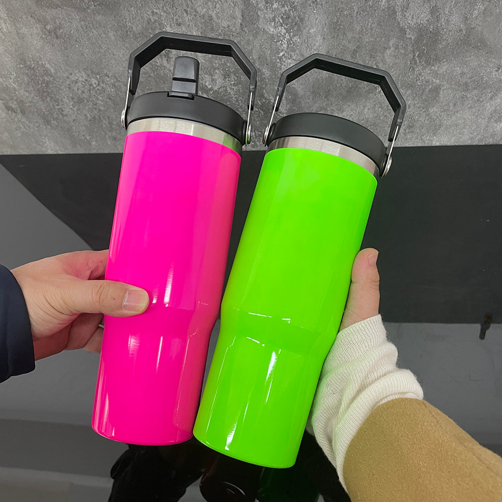 30oz Neon Colors Blank Sublimation 30oz Flip Straw Water Bottle Tumbler-CNLCA