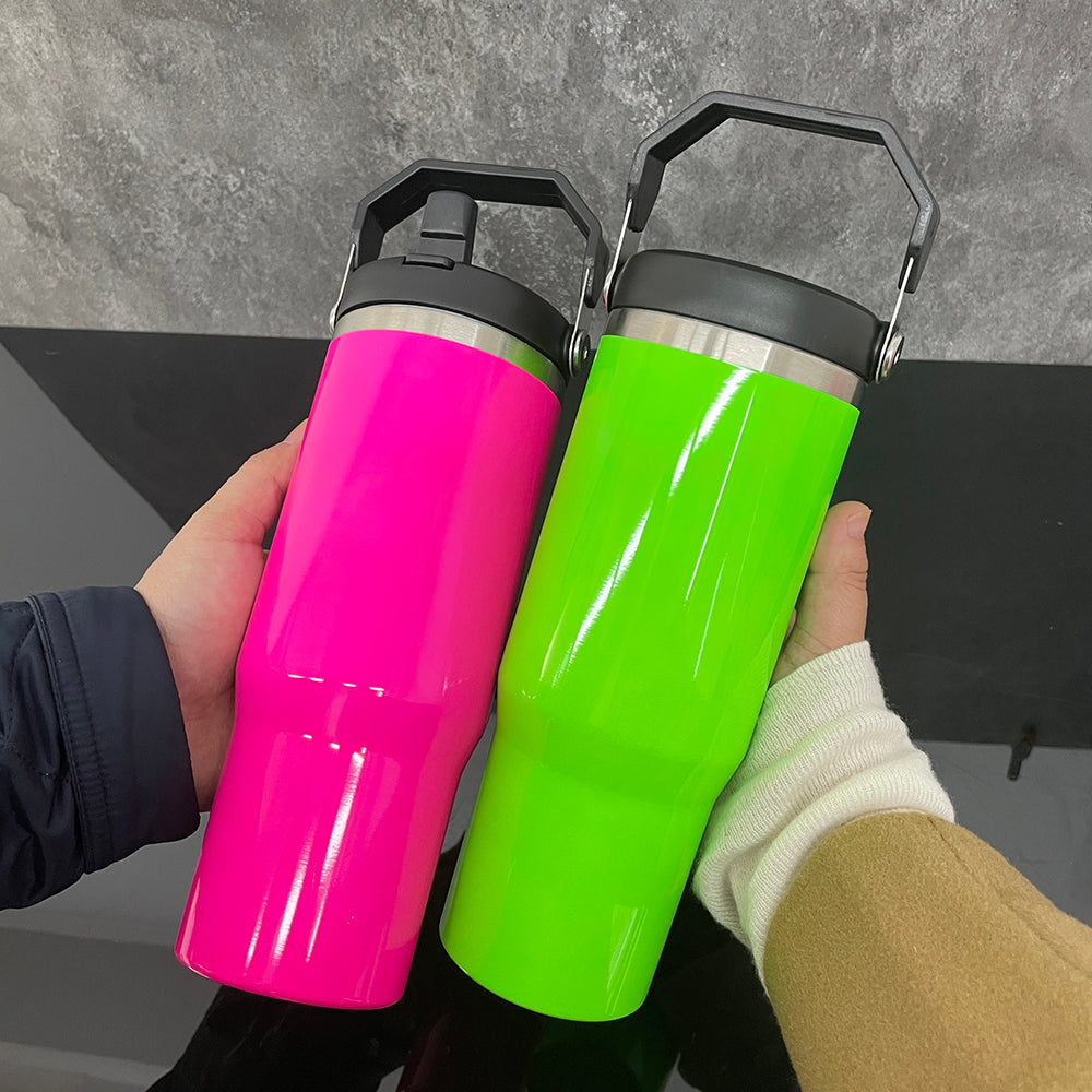 30oz Neon Colors Blank Sublimation 30oz Flip Straw Water Bottle Tumbler-CNLCA