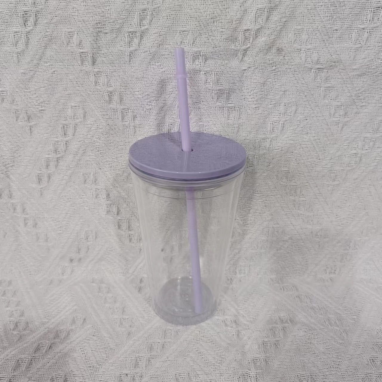 16oz Double Wall Snow Globe Tapered Plastic Cup Tumbler with Pre-drilled Hole and Plug Color Lid-CNLCA