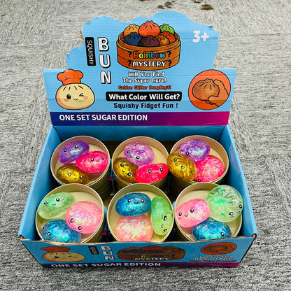 Realistic Small Size Steamed Bun Slow Rising Mini Maltose Sugar Glitter Dumpling Squishiy Set Stress Relief Fidget Toy Sets-CNLCA