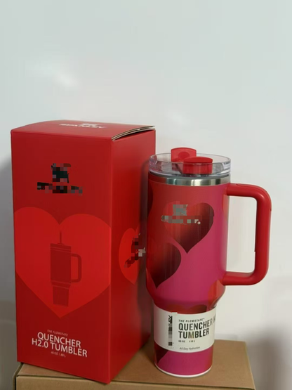 40oz Love Heart Valentine’s Day Stanley Style Quencher Tumbler-CNLCA
