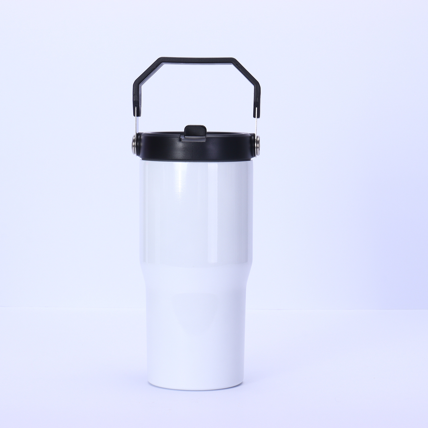 20oz White Blank Sublimation Flip Straw Lid Tumbler Water Bottle with Color Handle-CNLCA