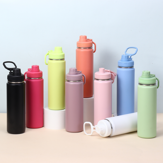 24oz Powder Coated Stainless Steel Vacuum Flask Tumbler Water Bottle For Laser Engraving-CNLCA