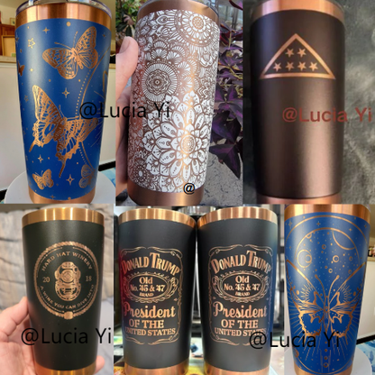 20oz Magnetic Lid Copper Plated Underneath Powder Coated Stainless Steel Tumbler-CNLCA