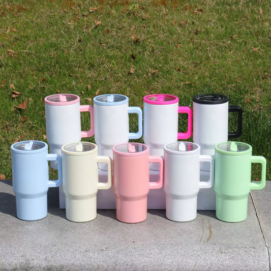 20oz White Candy Colored Blank Sublimation School Kids Tumbler With Leak Proof Lid-CNLCA