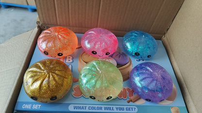8.5cm Realistic Maltose Sugar Steamed Bun Glitter Dumpling Squishiy Slow Rising Stress Relief Fidget Toy-CNLCA