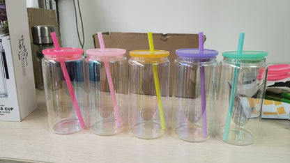 16oz Rainbow Plated Glass Can For Sublimation &UV DTF wraps-CNLCA