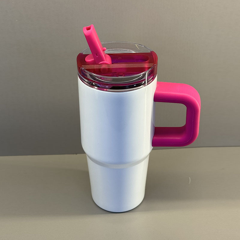14oz White Blank Sublimation School Kids Tumbler with Leak Proof Lid & Color Handle-CNLCA