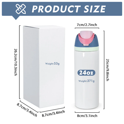 25Pack 24oz Owala Style Blank Sublimation Stainless Steel Tumbler Water Bottle with Color Lid-CNLCA