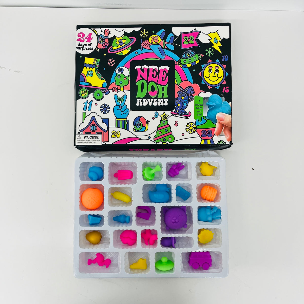 25sets NeeDoh Style TPR 24 Days Christmas Advent Calendar Blind Box Mini Squishy Fidget Toys for Christmas Countdown-CNLCA